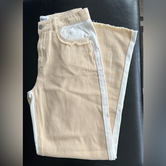 Princess Polly - OUTCAST STRAIGHT LEG PANEL JEANS BEIGE/WHITE - Picture 5 of 7